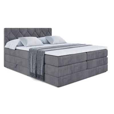 Altdecor Boxspringbett Dunkelgrau 200x200 cm
