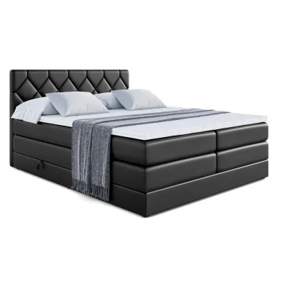 Altdecor Boxspringbett Schwarz Hochglanz 140x200 cm