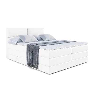 Altdecor Boxspringbett Weiß Hochglanz 180x200 cm