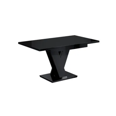 Altdecor Esstisch Schwarz Hochglanz 80x75x120 cm