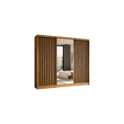 Altdecor Kleiderschrank Eiche Artisan, Schwarz 240x216x61 cm