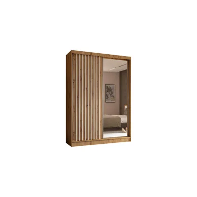 Altdecor Kleiderschrank Eiche Artisan, Weiß 150x216x61 cm