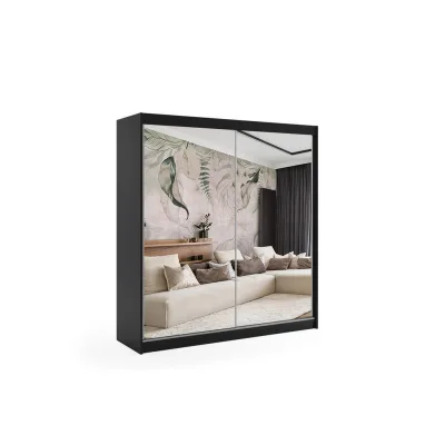 Altdecor Kleiderschrank Schwarz 200x216x61 cm