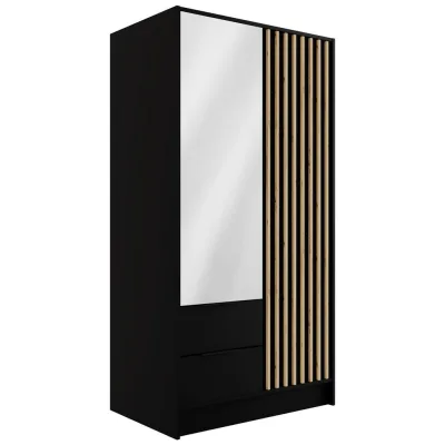 Altdecor Kleiderschrank Schwarz, Schwarz, Eiche Artisan 102x200x51 cm