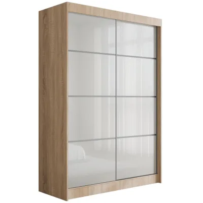 Altdecor Kleiderschrank Sonoma Eiche, Weiß 120x215x61 cm