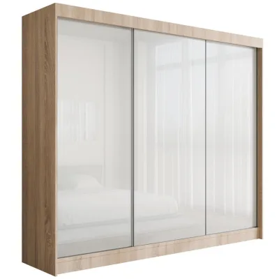 Altdecor Kleiderschrank Sonoma Eiche, Weiß 250x215x61 cm