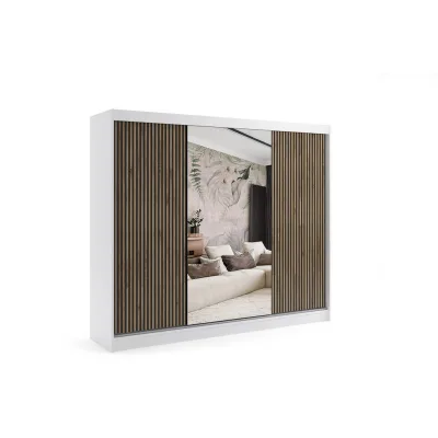 Altdecor Kleiderschrank Weiß, Eiche Wotan 250x215x61 cm