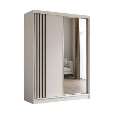 Altdecor Kleiderschrank Weiß, Schwarz 160x216x61 cm
