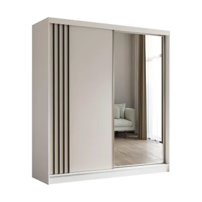 Altdecor Kleiderschrank Weiß, Schwarz 200x216x61 cm