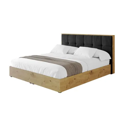 Altdecor Polsterbett Schwarz 140x200 cm