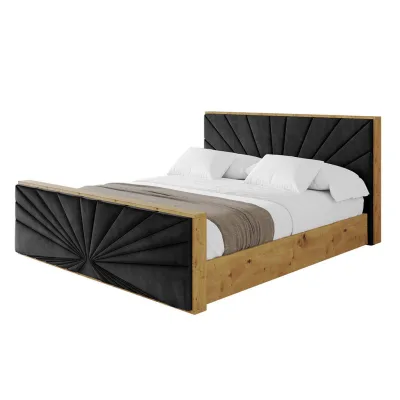 Altdecor Polsterbett Schwarz 140x200 cm