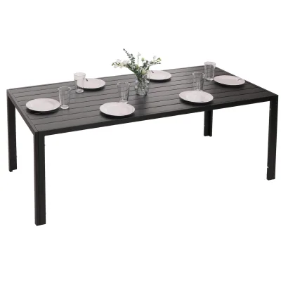 Alu-Esstisch MCW-N40, Tisch Bistrotisch Gartentisch Balkontisch, wetterfest 180x80cm ~ anthrazit