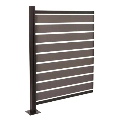 Alu Mülltonnen-Zaun MCW-K57, Erweiterungselement Mülltonnenverkleidung, Holzoptik erweiterbar 130x100x6cm ~ grau