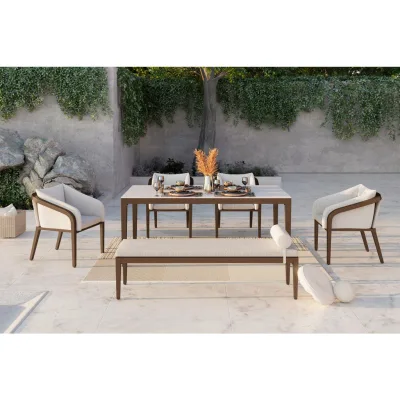 Ambia Garden Gartentischgruppe Beige, Teak