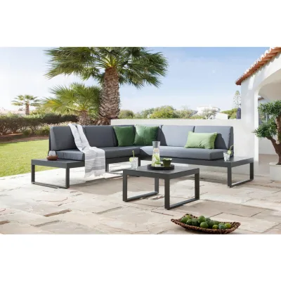 Ambia Garden Loungegarnitur Anthrazit, Dunkelgrau 220x219 cm