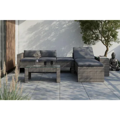 Ambia Garden Loungegarnitur Blaugrau 192x65x82 cm