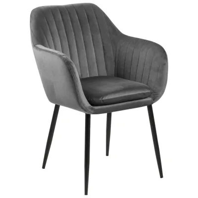 Ambia Home Armlehnstuhl Schwarz, Dunkelgrau 57x83x59 cm