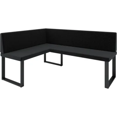AN Furniture Store Eckbank Schwarz 168x128 cm
