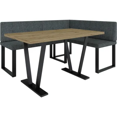 AN Furniture Store Eckbankgruppe Grau 142x87x196 cm