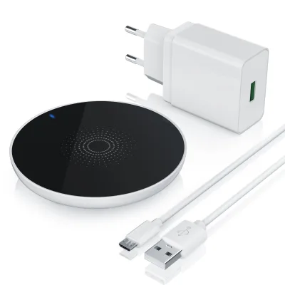 Aplic Wireless Charger für Qi-kompatible Smartphones, induktives Ladegerät mit bis zu 10 W, inklusive Quick-Charge-3.0-USB-Netzteil