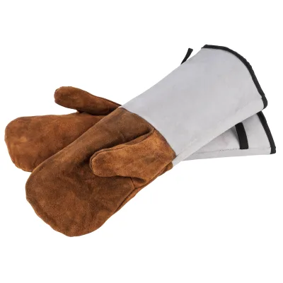 APS Backhandschuhe, Grillhandschuhe, Ofenhandschuhe, extrem hitzebeständig bis 250°C, Leder, Einheitsgröße