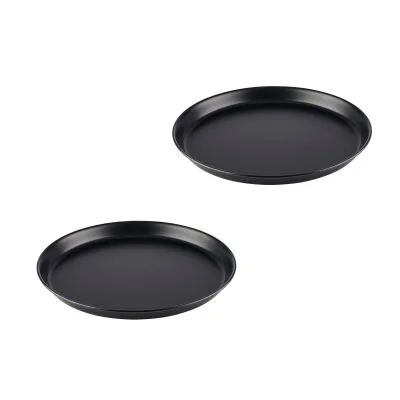APS Pizzaform rund Ø 32/30,3 x 2,5 cm (2er-Set) - Pizzablech aus Blaublech, nicht beschichtet, lange Lebensdauer, zum professionellen Pizzabacken