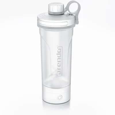 Arendo elektrischer Protein-Shaker, 700 ml, USB-C, 750-mAh-Akku, BPA-freier Mixbecher mit Tragegriff und Schraubdeckel, weiß