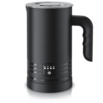Arendo Milchaufschäumer mit 4 Programmen, 400 W, für warmen und kalten Schaum, Doppelwandgehäuse und Abschaltautomatik, schwarz