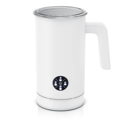 Arendo Milchaufschäumer mit 4 Programmen, 500 W, für warmen und kalten Schaum, bis 150 ml Aufschäumen oder 300 ml Erwärmen, weiß