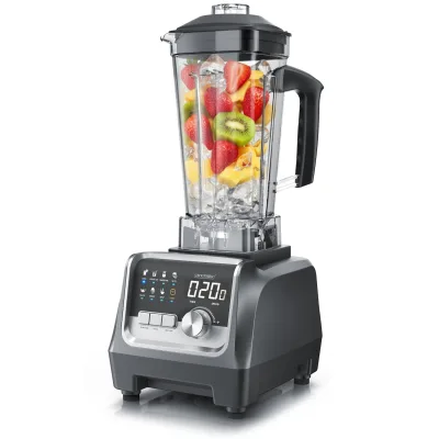 Arendo Standmixer mit Drehregler, 2000 W, 2-l-Behälter, 7 Programme, 9 Geschwindigkeiten, Timer und LED-Display