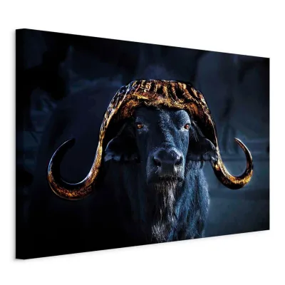 artgeist Leinwandbild Gold, Dunkelblau 90x60x1.2 cm
