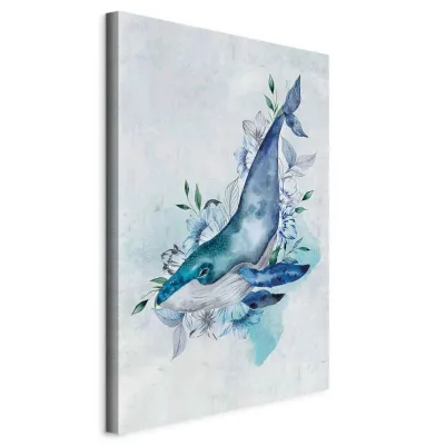 artgeist Leinwandbild Pastellblau, Grauweiß 80x120x1.2 cm