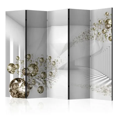 artgeist Paravent Grau, Gold 225x172x3 cm