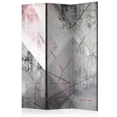 artgeist Paravent Grau, Hellrosa 135x172x3 cm
