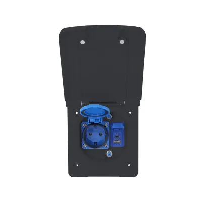 as - Schwabe Caravan Vorzeltsteckdose USB/SAT IP44 schwarz ähnlich RAL9005