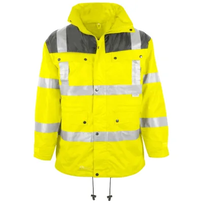 Asatex Prevent Warnschutzparka heraustrennbares Steppfutter 3150 Gr. 5XL neongelb/grau