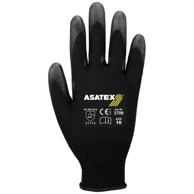 Asatex PU Handschuh 3709 EN 388 Gr. 11 schwarz