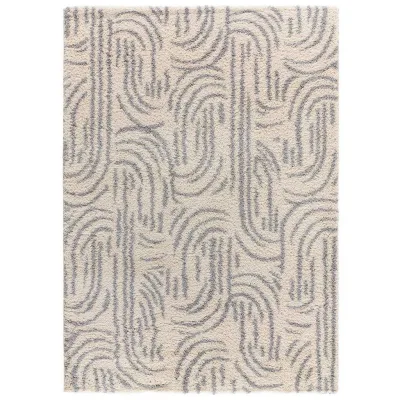 Atticgo Hochflorteppich Grau, Beige 160x230 cm