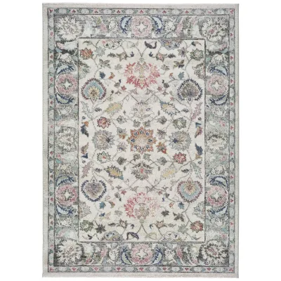 Atticgo Vintage-Teppich Mehrfarbig, Beige, Rosa, Hellblau 120x170 cm