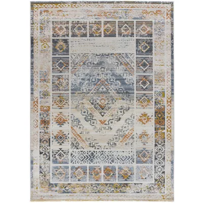 Atticgo Vintage-Teppiche Beige, Pastellblau, Honig 192x290 cm