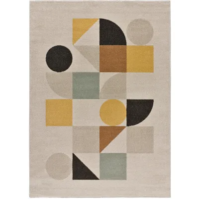 Atticgo Webteppich Mehrfarbig, Beige 120x170 cm