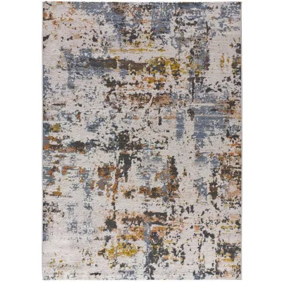 Atticgo Webteppich Mehrfarbig, Beige, Blau, Kupfer 77x150 cm