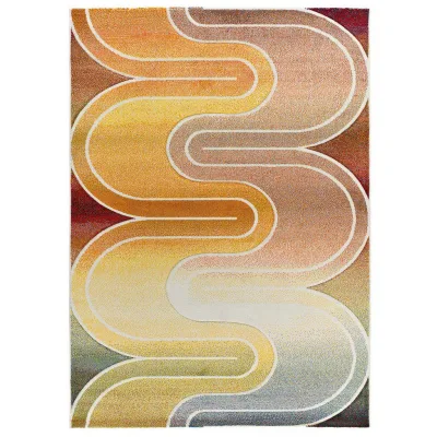 Atticgo Webteppich Mehrfarbig, Orange 140x200 cm