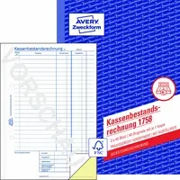 Avery Zweckform Kassenabrechnung 1758