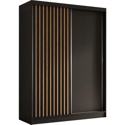 AX Living Schwebetürenschrank Schwarz, Walnuss 160x216.1x61 cm