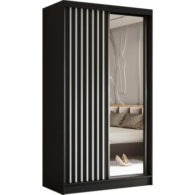 AX Living Schwebetürenschrank Schwarz, Weiß 120x216x61 cm