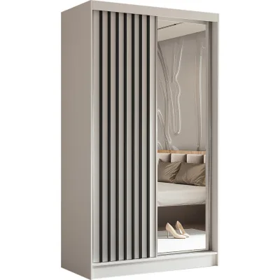 AX Living Schwebetürenschrank Weiß, Schwarz 120x216x61 cm