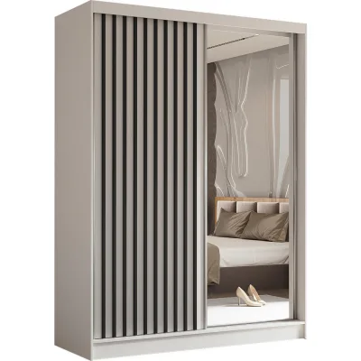 AX Living Schwebetürenschrank Weiß, Schwarz 160x216x61 cm