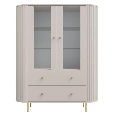 AX Living Vitrine Beige 123x155x42.3 cm