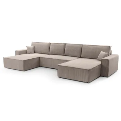 AX Living Wohnlandschaft Beige 389x85x145 cm